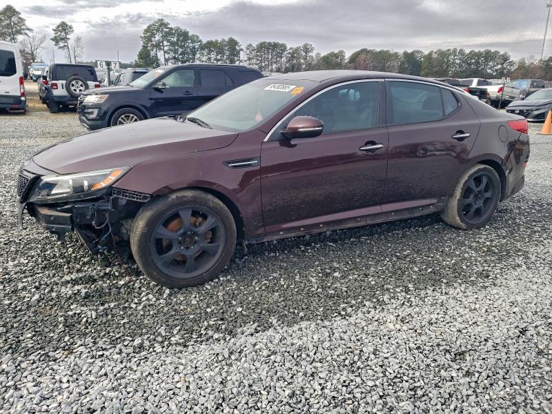 2015 Kia Optima VIN 5XXGM4A74FG449713 COPART salvage auction — FRONT END, Nc - Salvage Certificate Of Title, sold $250 on 2026-07-28 (photo 1)