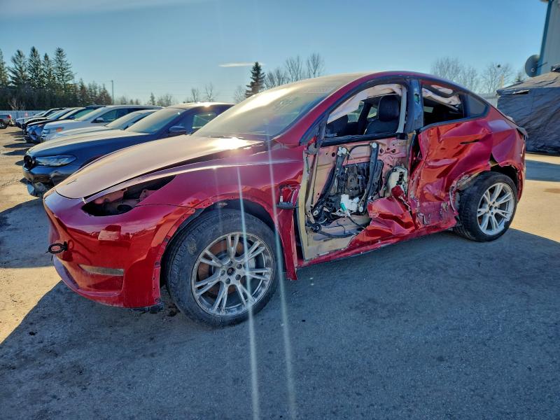 2021 Tesla Model y VIN 5YJYGDEE2MF206664 COPART salvage auction — SIDE, ON - PERMIT SALVAGE, sold $7,100 on 2026-08-18 (photo 1)