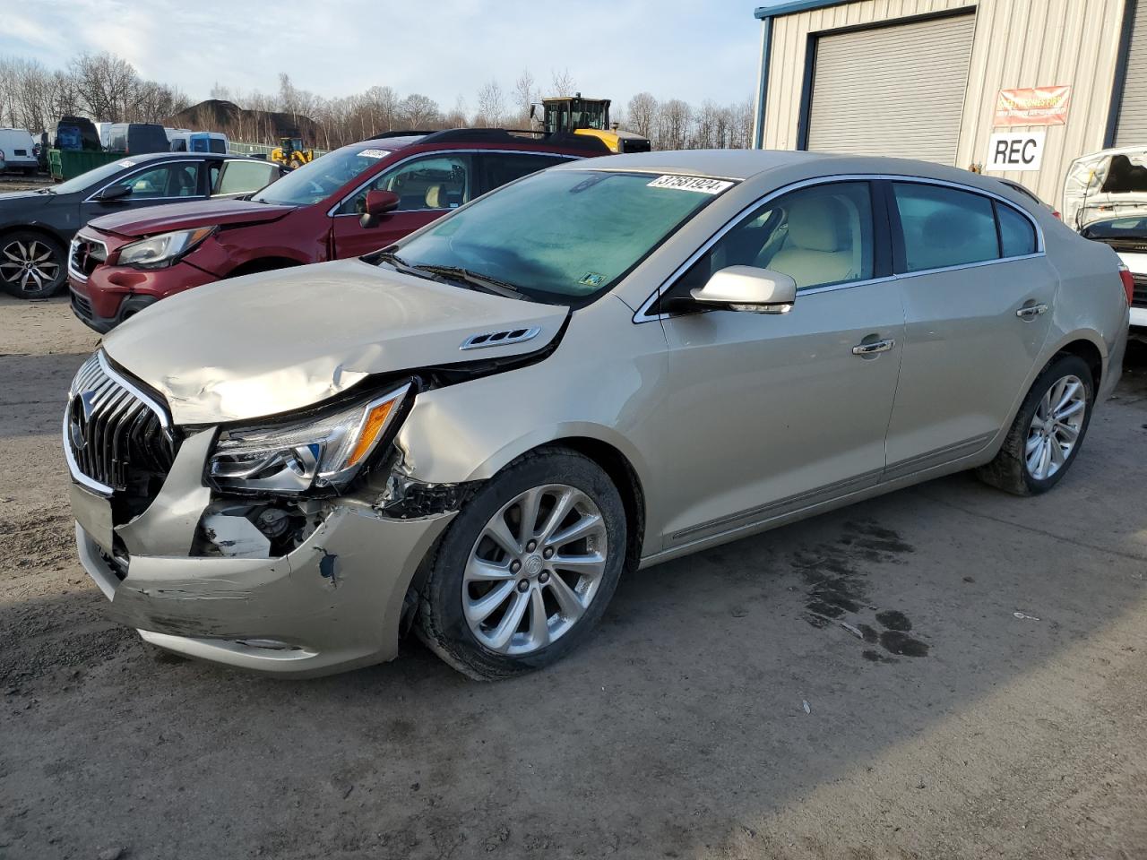 2014 Buick LaCrosse VIN 1G4GB5G37EF205210 COPART salvage auction — Front End, Salvage, sold $1,850 on 2024-02-28 (photo 1)