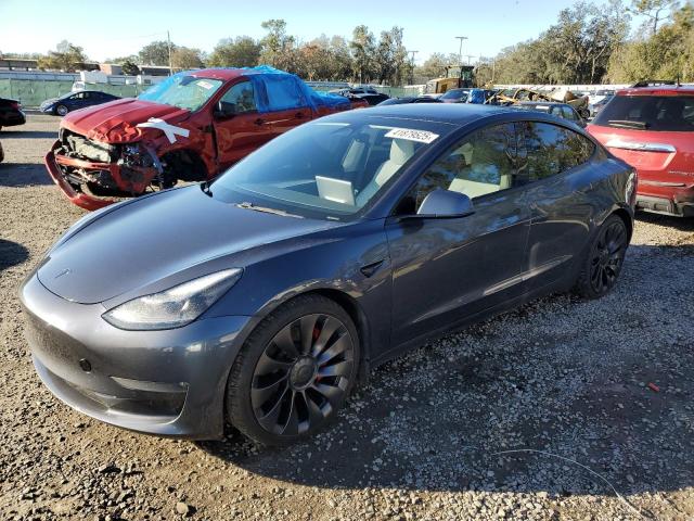 2021 Tesla Model 3 VIN 5YJ3E1EC4MF988608 COPART salvage auction — REAR END, FL - CERT OF TITLE SLVG REBUILDABLE, sold $12,500 on 2025-02-25 (photo 1)