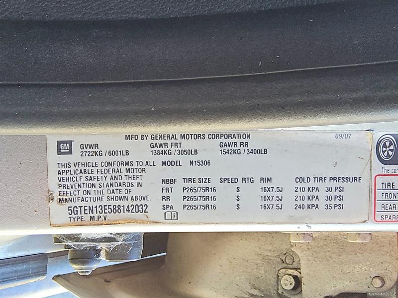 2008 Hummer H3 VIN 5GTEN13E588142032 COPART salvage auction — MINOR DENT/SCRATCHES, Fl - Certificate Of Title, sold $575 on 2026-07-30 (photo 8)