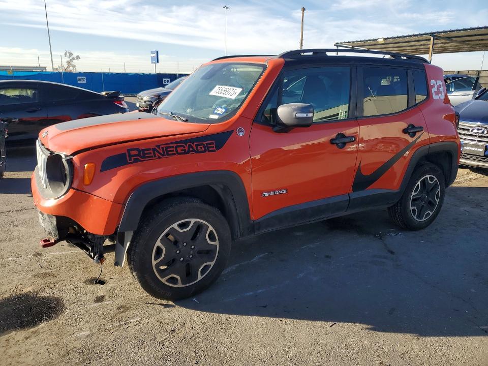 2017 Jeep Renegade VIN ZACCJBCB4HPE76647 COPART salvage auction — FRONT END, Tx - Certificate Of Title, sold $875 on 2026-07-24 (photo 1)