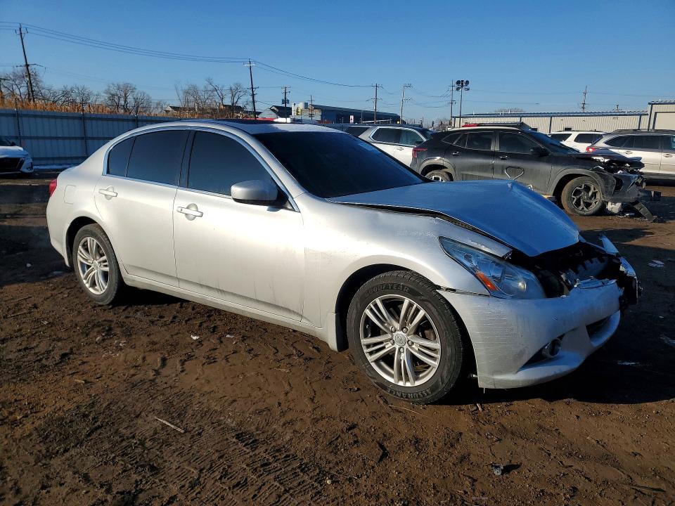 2013 Infiniti G37 VIN JN1CV6AR4DM355995 COPART salvage auction — FRONT END, Il - Salvage Certificate, sold $1,150 on 2026-07-08 (photo 4)