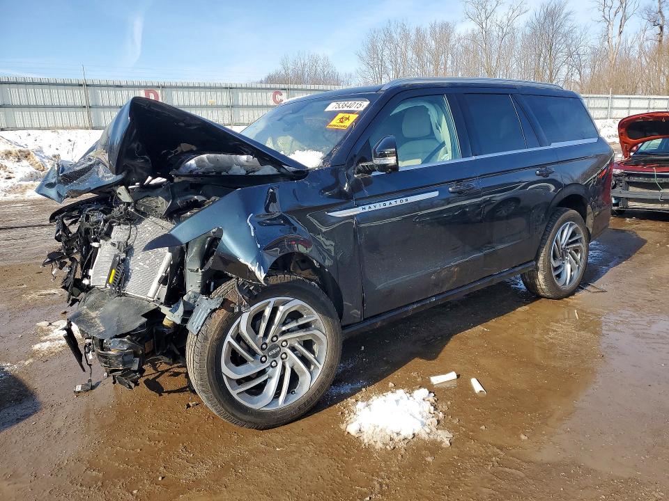 2025 Lincoln Navigator VIN 5LMJJ2LG8SEL11602 COPART salvage auction — Front End, MI - CERTIFICATE OF TITLE, sold $17,100 on 2026-05-27 (photo 1)