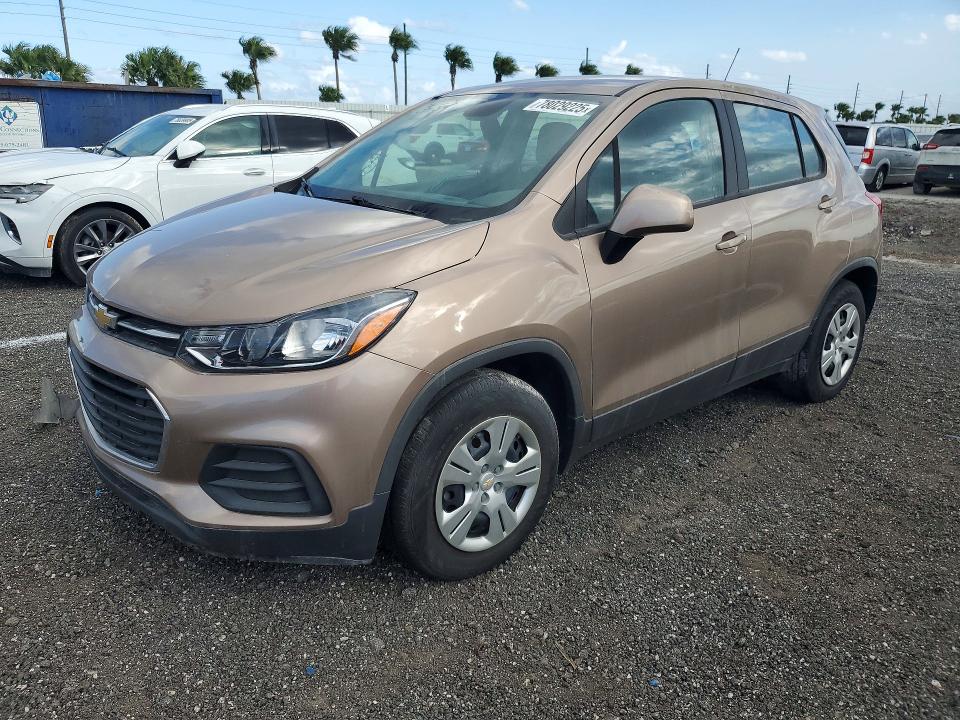 2018 Chevrolet Trax VIN 3GNCJKSB9JL410747 COPART salvage auction — WATER/FLOOD, Fl - Cert Of Title-Slvg Rebld Flood, sold $2,900 on 2026-08-12 (photo 1)
