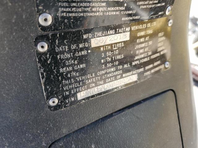 2018 Taotao Vip VIN L9NTCBAD6J1010790 COPART salvage auction — ALL OVER, KS - CERT OF TITLE-SALVAGE, sold $70 on 2026-07-16 (photo 8)
