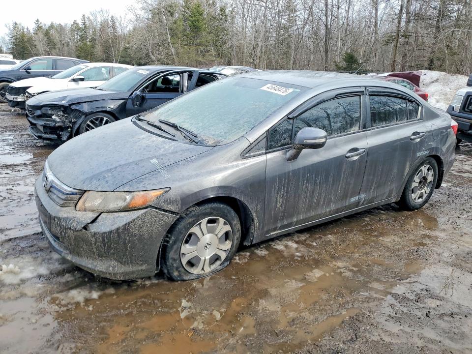 2012 Honda Civic VIN JHMFB4F27CS800256 COPART salvage auction — FRONT END, On - Permit No Brand - Unfit, sold $900 on 2026-07-09 (photo 1)