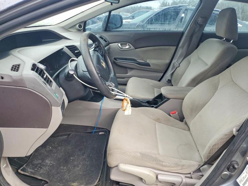 2012 Honda Civic VIN JHMFB4F27CS800256 COPART salvage auction — FRONT END, On - Permit No Brand - Unfit, sold $900 on 2026-07-09 (photo 7)
