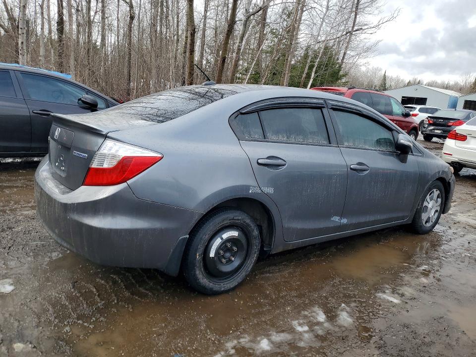 2012 Honda Civic VIN JHMFB4F27CS800256 COPART salvage auction — FRONT END, On - Permit No Brand - Unfit, sold $900 on 2026-07-09 (photo 3)