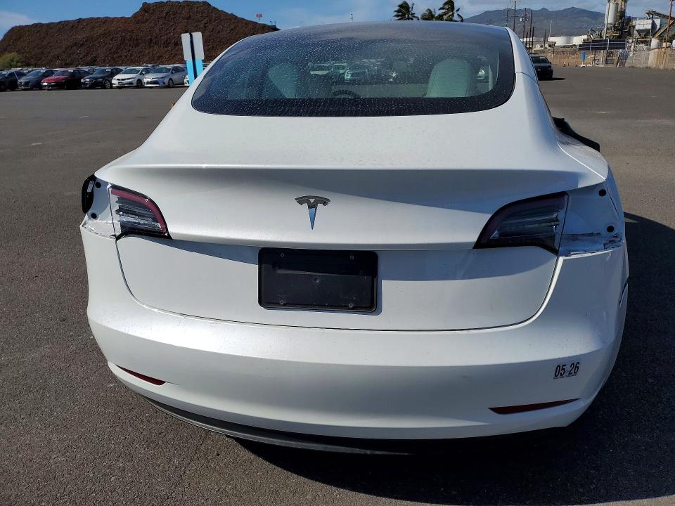 2023 Tesla Model 3 VIN 5YJ3E1EA6PF519586 COPART salvage auction — Rear End, HI - CERTIFICATE OF SALVAGE, sold $5,000 on 2026-05-22 (photo 6)