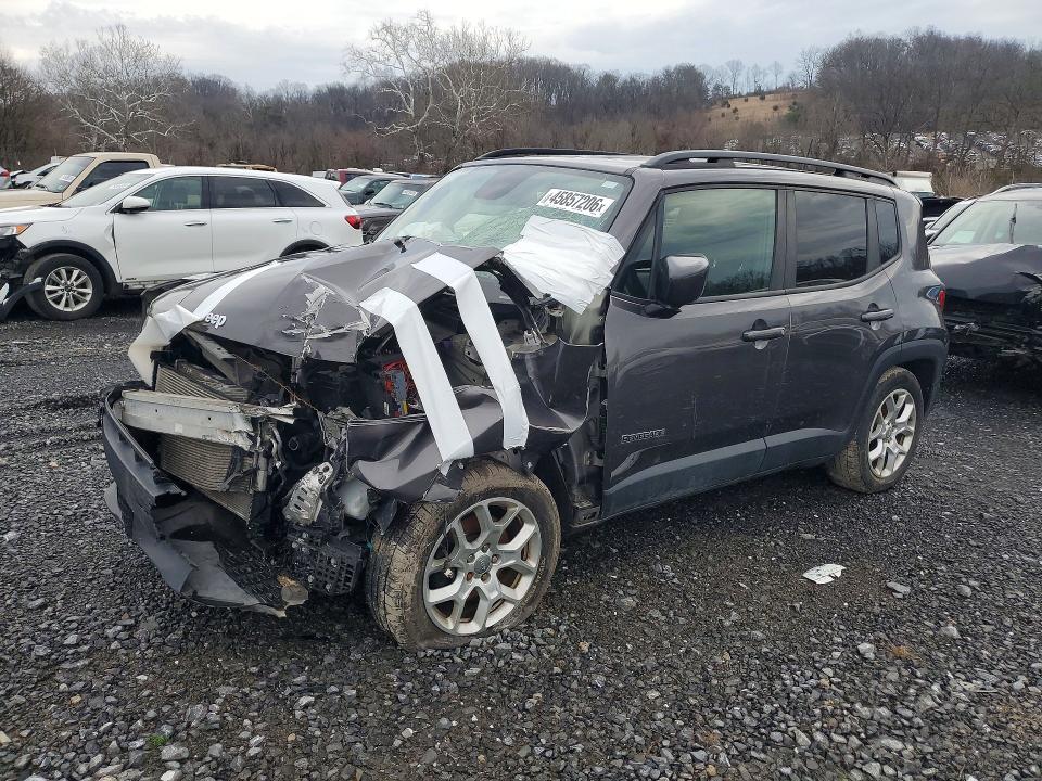 2018 Jeep Renegade VIN ZACCJBBB3JPH12695 COPART salvage auction — FRONT END, Pa - Certificate Of Salvage, sold $1,000 on 2026-07-24 (photo 1)