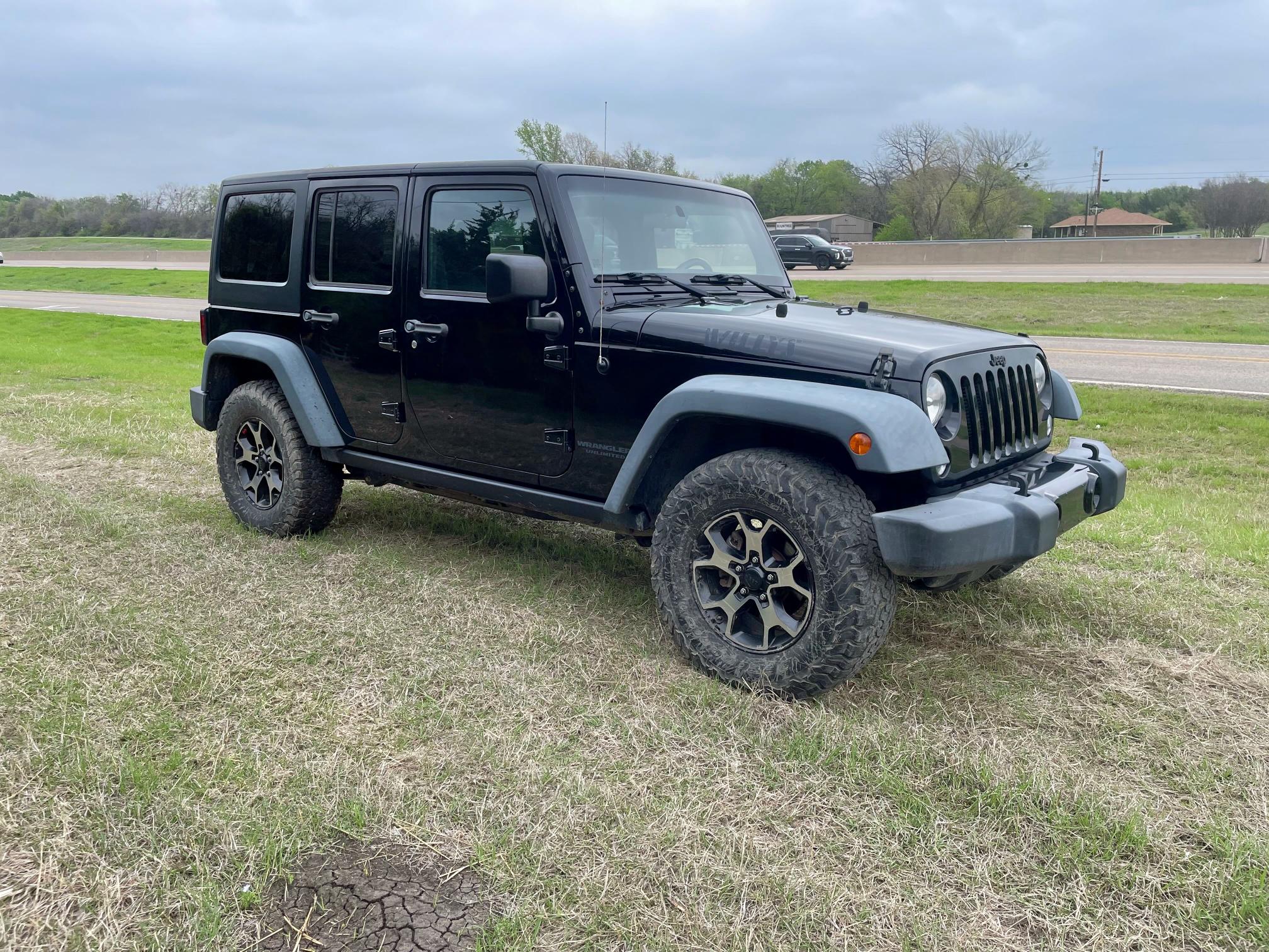 2016 Jeep Wrangler Unlimited VIN 1C4BJWDG7GL103053 COPART salvage auction — NORMAL WEAR, TX - CERT OF TITLE-REBUILT SALVAGE (P), sold $12,800 on 2025-04-15 (photo 1)
