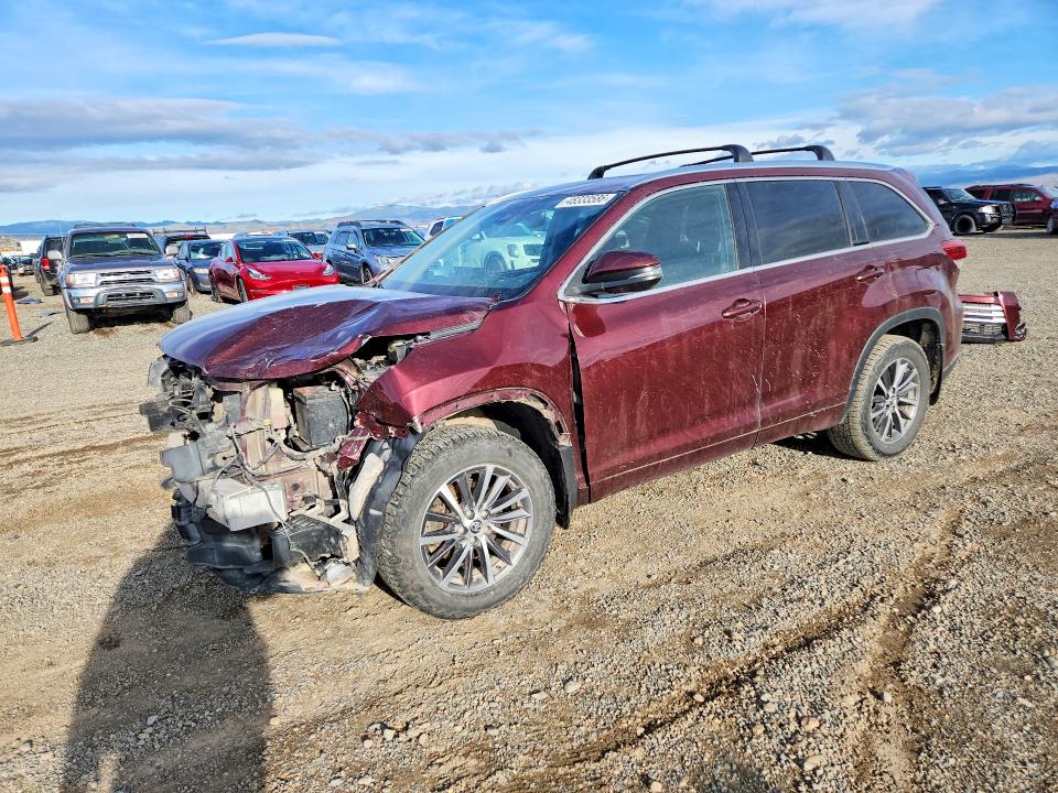 2017 Toyota Highlander VIN 5TDJZRFH0HS474874 COPART salvage auction — FRONT END, Mt - Salvage Certificate Of A Vehic, sold $5,300 on 2026-07-14 (photo 1)