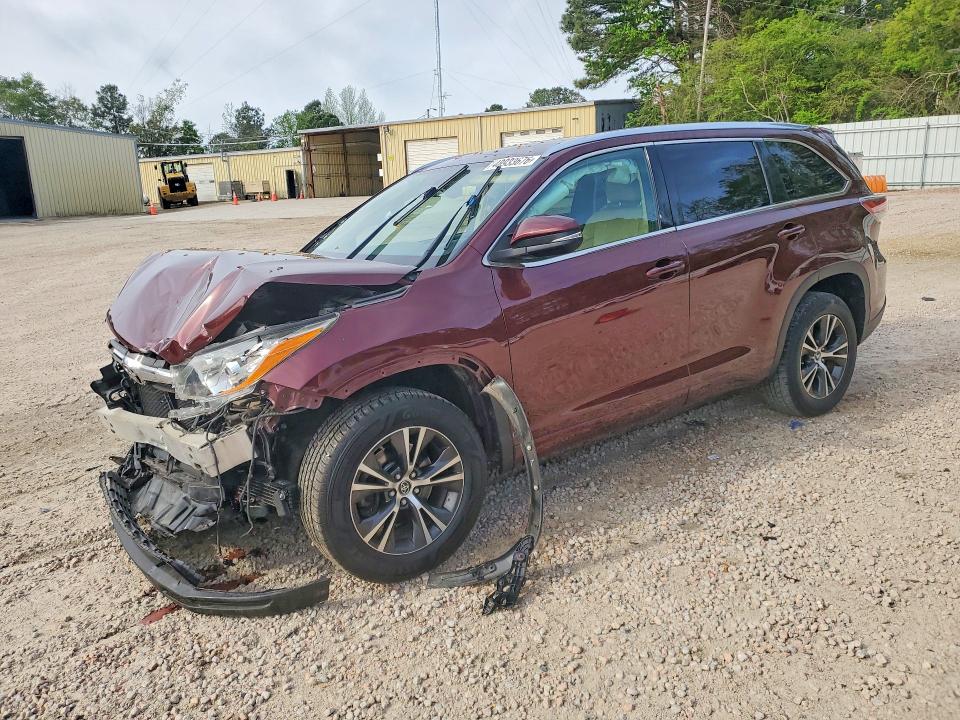 2016 Toyota Highlander VIN 5TDKKRFH3GS125778 COPART salvage auction — FRONT END, NC - SALVAGE CERTIFICATE OF TITLE, sold $5,700 on 2026-07-31 (photo 1)