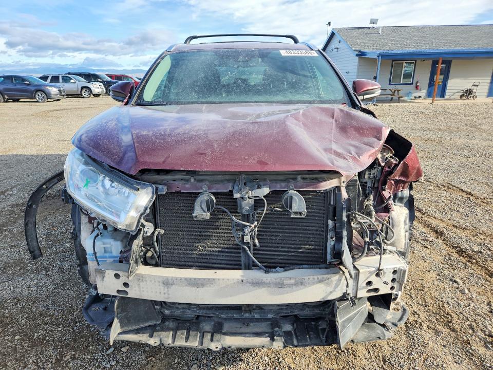 2017 Toyota Highlander VIN 5TDJZRFH0HS474874 COPART salvage auction — FRONT END, Mt - Salvage Certificate Of A Vehic, sold $5,300 on 2026-07-14 (photo 5)