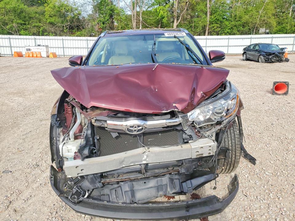 2016 Toyota Highlander VIN 5TDKKRFH3GS125778 COPART salvage auction — FRONT END, NC - SALVAGE CERTIFICATE OF TITLE, sold $5,700 on 2026-07-31 (photo 5)