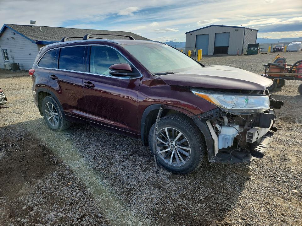 2017 Toyota Highlander VIN 5TDJZRFH0HS474874 COPART salvage auction — FRONT END, Mt - Salvage Certificate Of A Vehic, sold $5,300 on 2026-07-14 (photo 4)