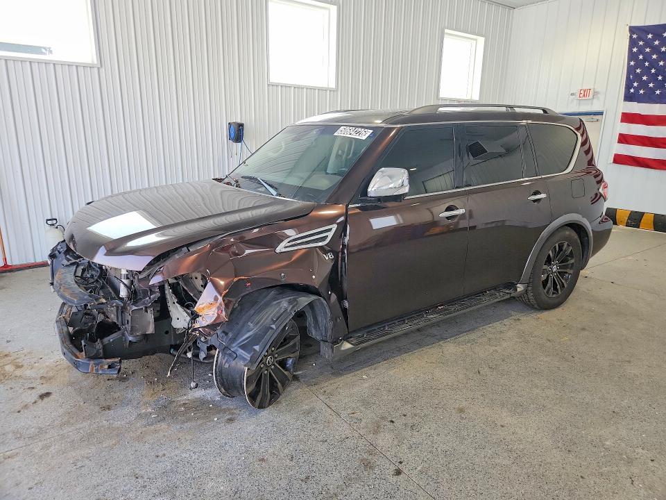 2017 Nissan Armada VIN JN8AY2NE3H9700653 COPART salvage auction — FRONT END, Oh - Public Repo Sale - Clean, sold $1,200 on 2026-07-21 (photo 1)