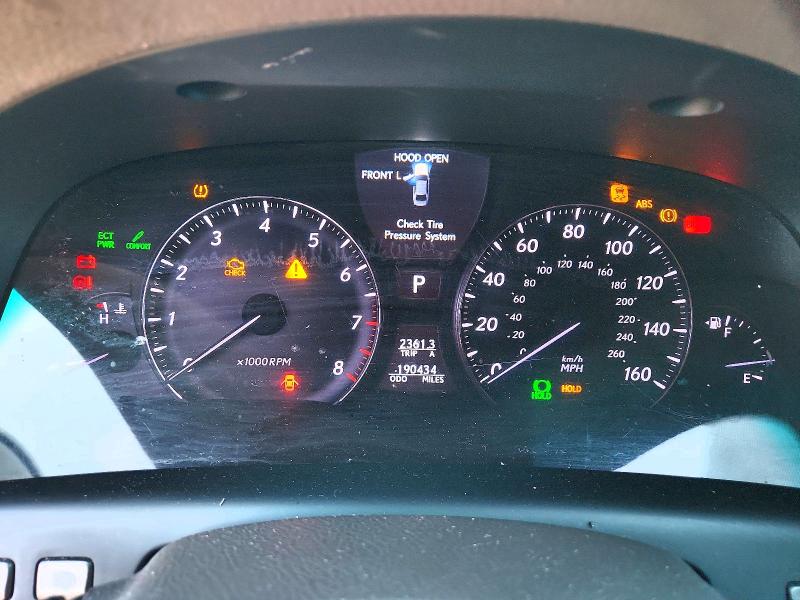 2007 Lexus Ls460 VIN JTHGL46F175018365 COPART salvage auction — FRONT END, Va - Certificate Of Title, sold $925 on 2026-07-14 (photo 9)