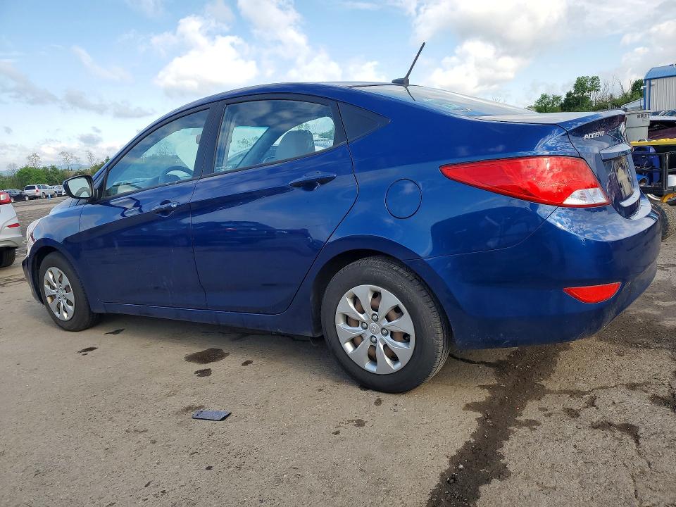 2016 Hyun Accent VIN KMHCT4AEXGU972936 COPART salvage auction — MINOR DENT/SCRATCHES, CT, sold $1,850 on 2026-08-21 (photo 2)