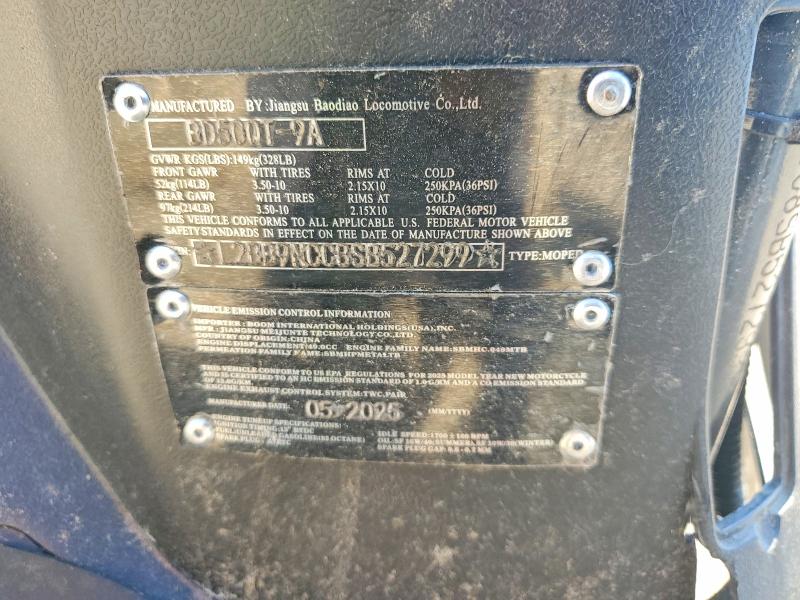 2025 Jblc Bd50qt VIN L2BB9NCC8SB527299 COPART salvage auction — ALL OVER, SC - CERT OF TITLE-SALVAGE, sold $150 on 2026-07-02 (photo 9)