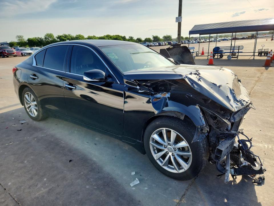 2015 Infiniti Q50 VIN JN1BV7AP3FM355022 COPART salvage auction — FRONT END, Tx - Salvage Vehicle Title, sold $750 on 2026-07-09 (photo 4)