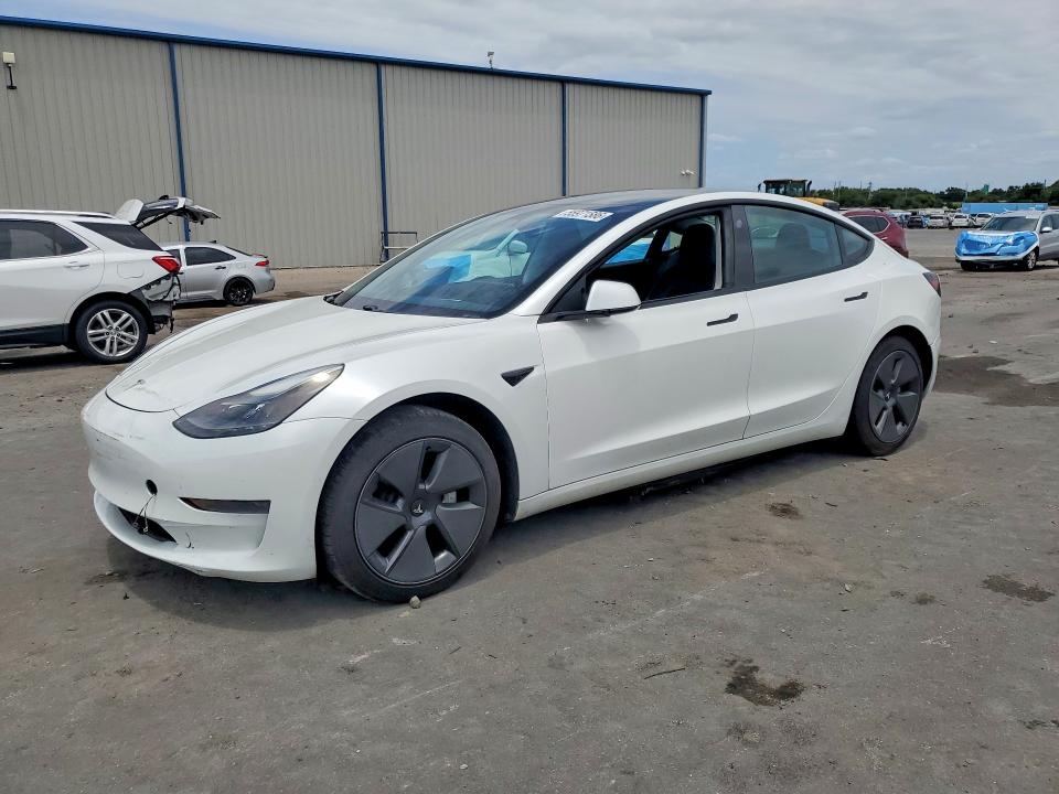2021 Tesla Model 3 VIN 5YJ3E1EA5MF084314 COPART salvage auction — FRONT END, FL - CERT OF TITLE SLVG REBUILDABLE, sold $8,000 on 2026-07-06 (photo 1)