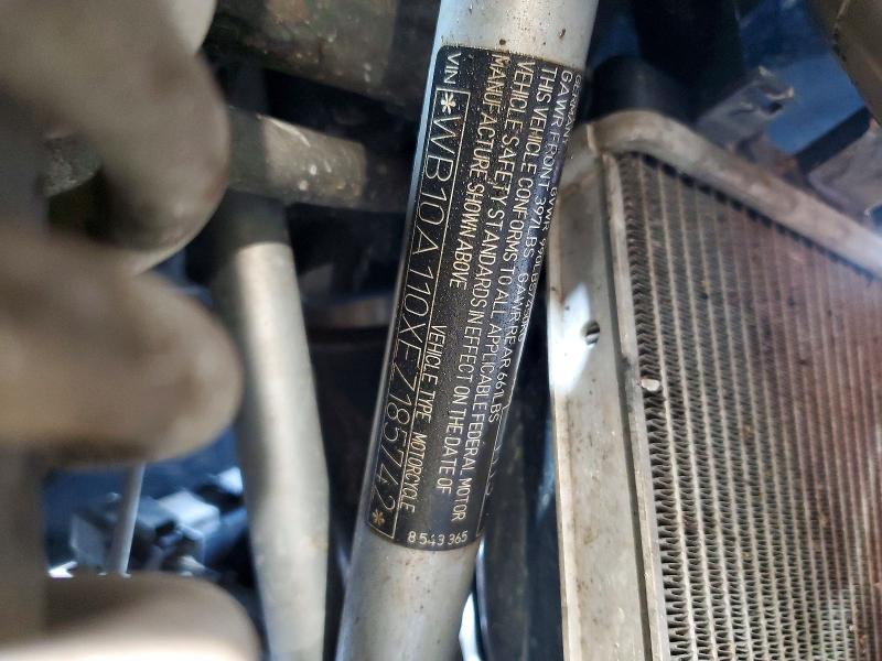 2014 BMW Motorcycle VIN WB10A110XEZ185742 COPART salvage auction — FRONT END, Or - Salvage Title Certificate, sold $1,700 on 2026-07-30 (photo 8)