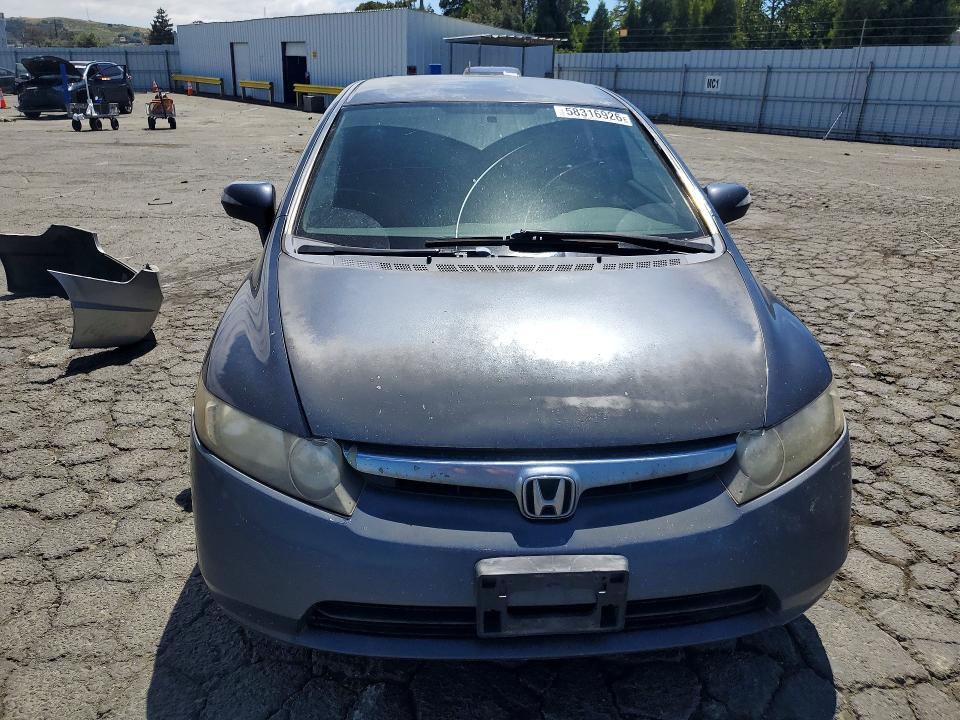 2006 Hond Civic VIN JHMFA36226S003592 COPART salvage auction — REAR END, CA - SALVAGE CERTIFICATE, sold $250 on 2026-07-06 (photo 5)