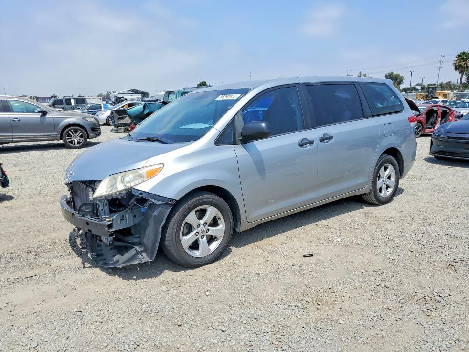 2011 Toyota Sienna VIN 5TDKA3DC7BS003005 COPART salvage auction — FRONT END, Ca - Salvage Certificate, sold $1,400 on 2026-07-28 (photo 1)