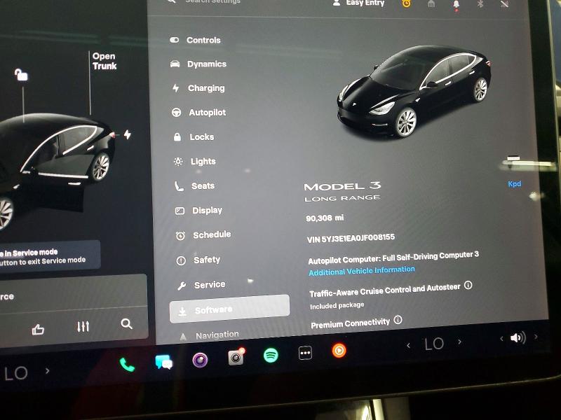 2018 Tesla Model 3 VIN 5YJ3E1EA0JF008155 COPART salvage auction — MECHANICAL, Ga - Certificate Of Title, sold $8,600 on 2026-07-06 (photo 9)