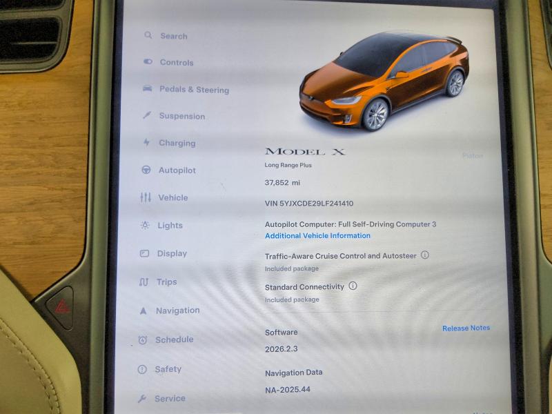 2020 Tesla Model x VIN 5YJXCDE29LF241410 COPART salvage auction — NORMAL WEAR, Ca - Certificate Of Title, sold $31,000 on 2026-07-02 (photo 9)