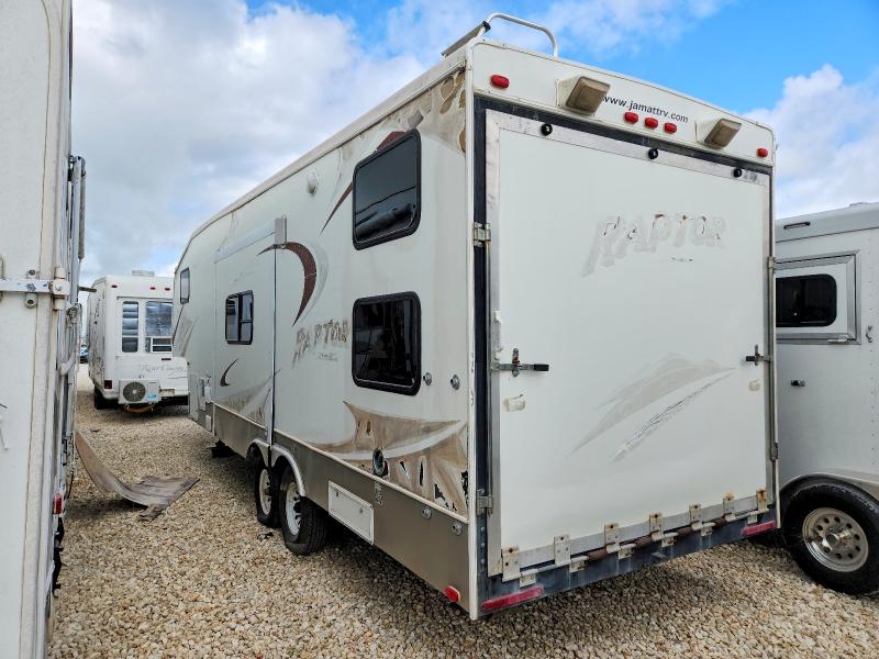 2008 Keystone Raptor rp3 VIN 4YDF299288R800966 COPART salvage auction — NORMAL WEAR, TX - CERT OF TITLE-REBUILT SALVAGE, sold $375 on 2026-07-09 (photo 3)