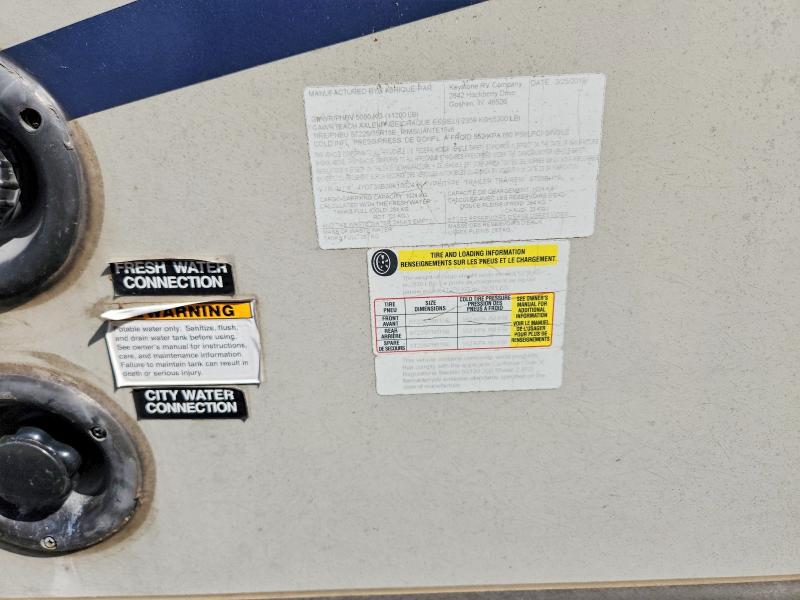 2019 Keystone rv Sprinter s VIN 4YDT33B26K1532478 COPART salvage auction — SIDE, KY - CERT OF TITLE-SALVAGE, sold $3,000 on 2026-07-30 (photo 8)