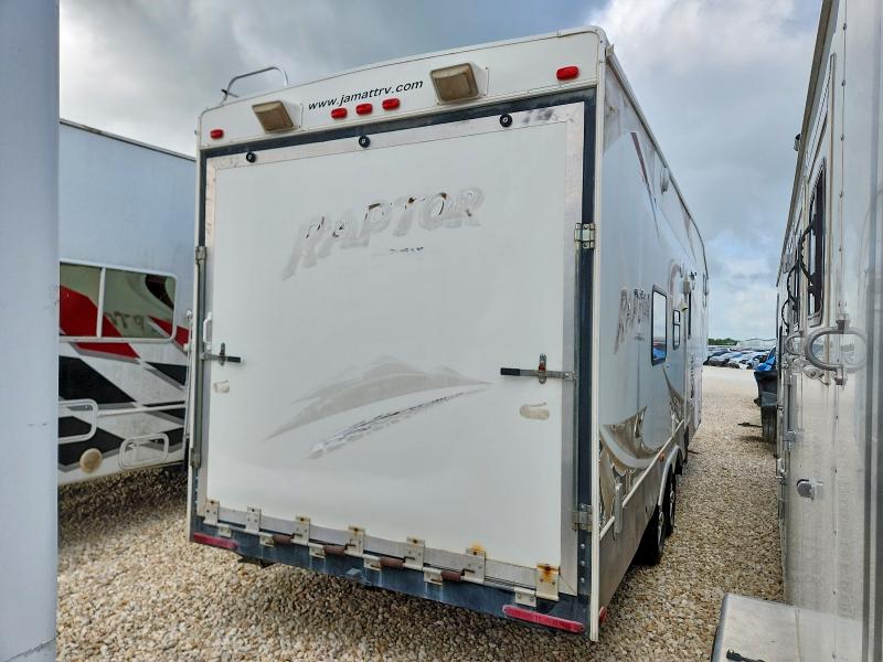 2008 Keystone Raptor rp3 VIN 4YDF299288R800966 COPART salvage auction — NORMAL WEAR, TX - CERT OF TITLE-REBUILT SALVAGE, sold $375 on 2026-07-09 (photo 4)