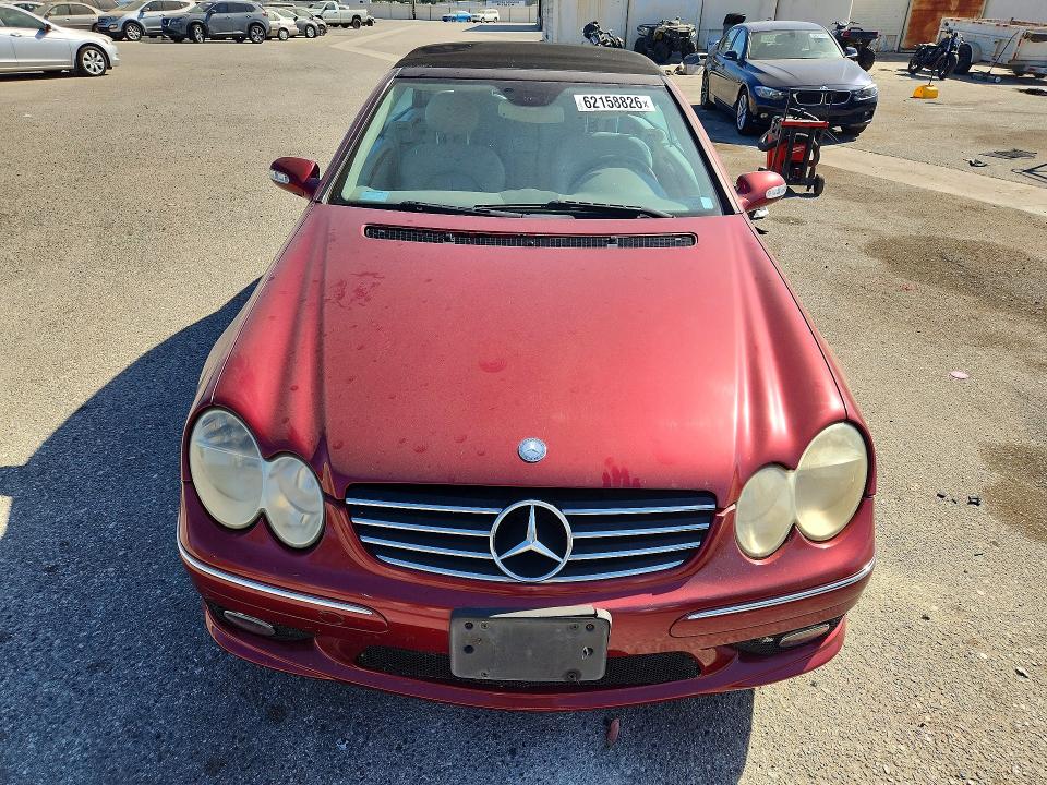 2004 Mercedes-benz Clk-class VIN WDBTK75G14T005040 COPART salvage auction — MINOR DENT/SCRATCHES, Ca - Dis/Dlr/Exp Only Clean Title, sold $375 on 2026-07-31 (photo 5)
