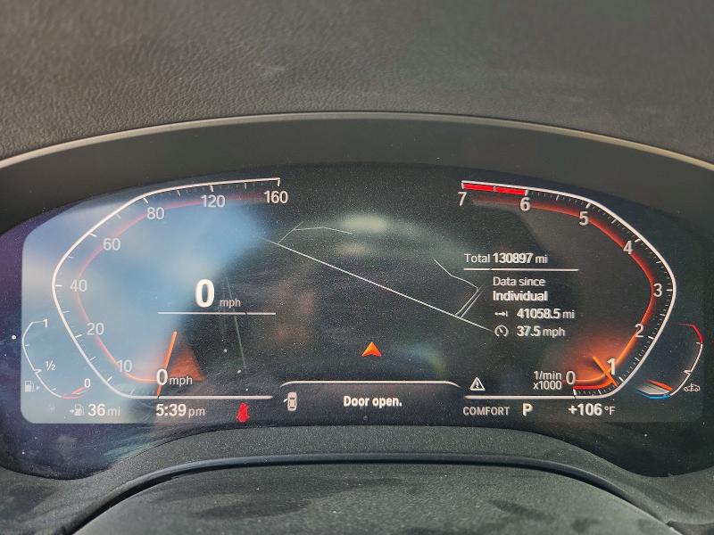2021 BMW 5 series VIN WBA53BH07MCF11352 COPART salvage auction — SIDE, TX - SALVAGE VEHICLE TITLE, sold $10,300 on 2026-08-21 (photo 9)