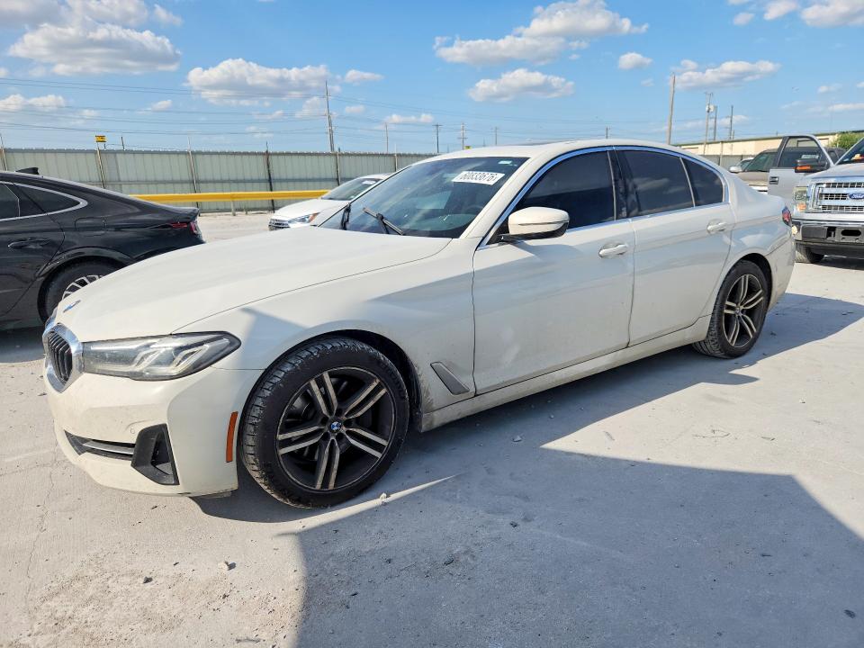 2021 BMW 5 series VIN WBA53BH07MCF11352 COPART salvage auction — SIDE, TX - SALVAGE VEHICLE TITLE, sold $10,300 on 2026-08-21 (photo 1)