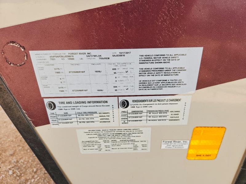2018 Foresriver All models VIN 4X4FSAP29JJ036616 COPART salvage auction — MINOR DENT/SCRATCHES, SV, sold $18,500 on 2026-08-04 (photo 9)