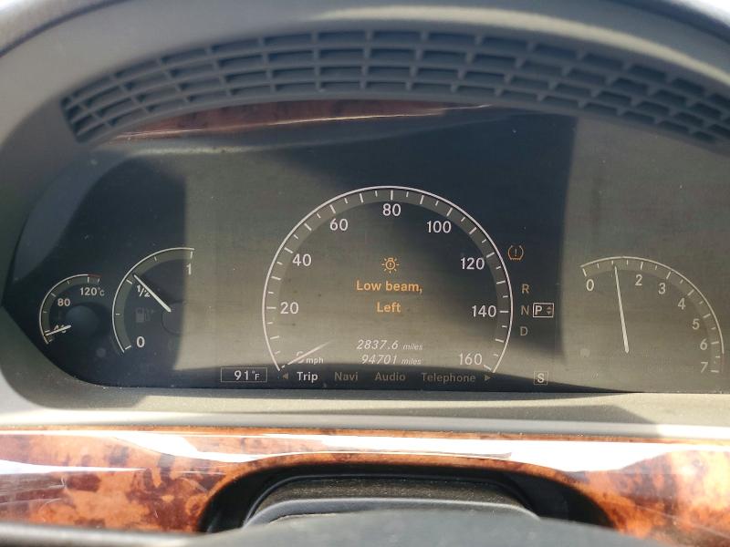 2007 Mercedes-benz S class VIN WDDNG71X07A140856 COPART salvage auction — FRONT END, WA - VEHICLE CERT OF OWNERSHIP-TITL, sold $1,950 on 2026-07-27 (photo 9)