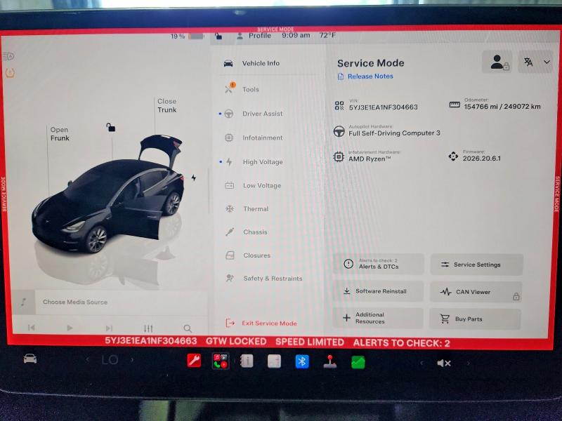 2022 Tesla Model 3 VIN 5YJ3E1EA1NF304663 COPART salvage auction — SIDE, Wa - Vehicle Cert Of Ownership-Titl, sold $6,100 on 2026-08-03 (photo 9)