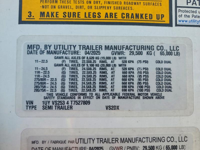 2026 Util Trailer VIN 1UYVS2534T7527809 COPART salvage auction — ROOF, Mi - Dis/Dlr/Exp Only Clean Title (P), sold $5,200 on 2026-07-28 (photo 8)