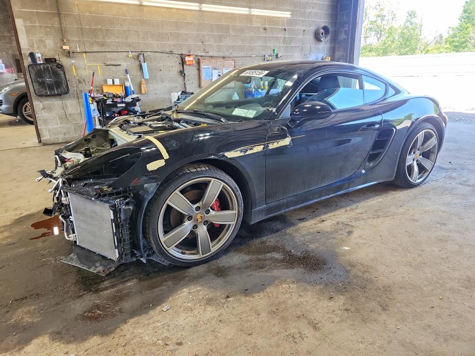 2018 Porsche Cayman VIN WP0AB2A87JK278477 COPART salvage auction — FRONT END, NY - MV-907A SALVAGE CERTIFICATE, sold $17,900 on 2026-07-20 (photo 1)