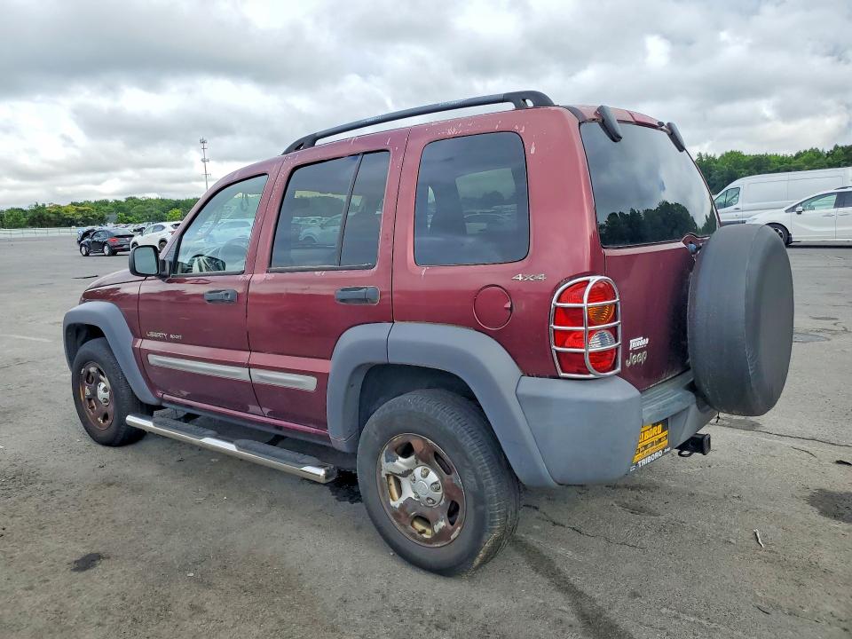 2002 Jep Liberty VIN 1J4GL48K42W253660 COPART salvage auction — NORMAL WEAR, NJ - CERTIFICATE OF TITLE, sold $125 on 2026-07-23 (photo 2)