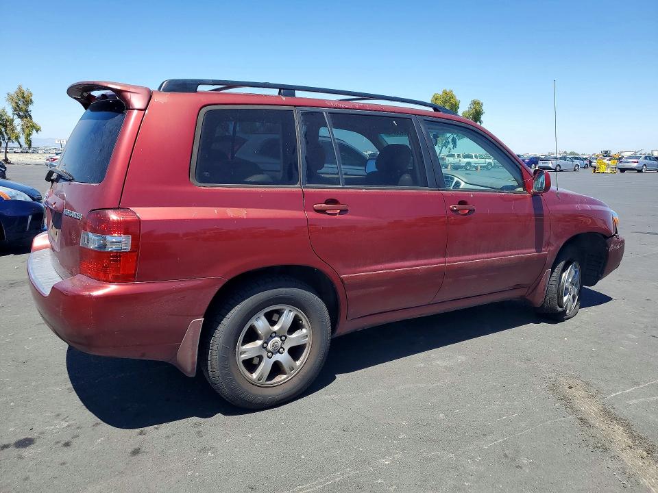 2007 Toyota Highlander VIN JTEEP21A270224526 COPART salvage auction — FRONT END, Ca - Salvage Certificate, sold $950 on 2026-07-20 (photo 3)