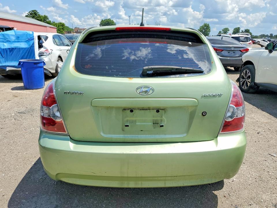 2007 Hyundai Accent VIN KMHCN35C57U017216 COPART salvage auction — SIDE, ON - PERMIT NO BRAND - UNFIT, sold $125 on 2026-07-28 (photo 6)