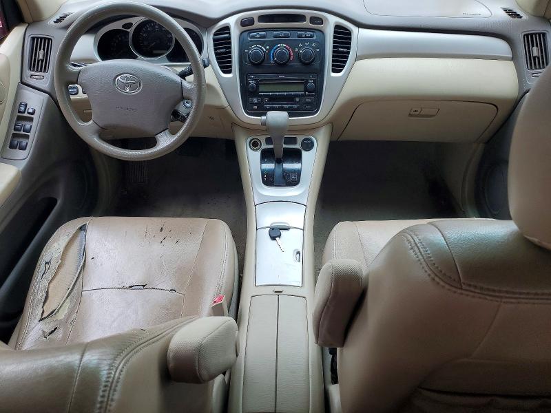 2007 Toyota Highlander VIN JTEEP21A270224526 COPART salvage auction — FRONT END, Ca - Salvage Certificate, sold $950 on 2026-07-20 (photo 8)