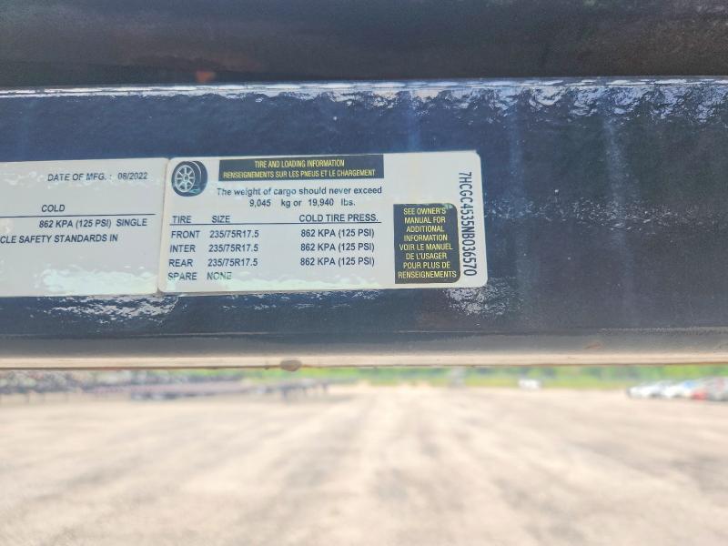 2022 Texas pride VIN 7HCGC4535NB036570 COPART salvage auction — NORMAL WEAR, TX - CERTIFICATE OF TITLE, sold $4,350 on 2026-07-31 (photo 9)