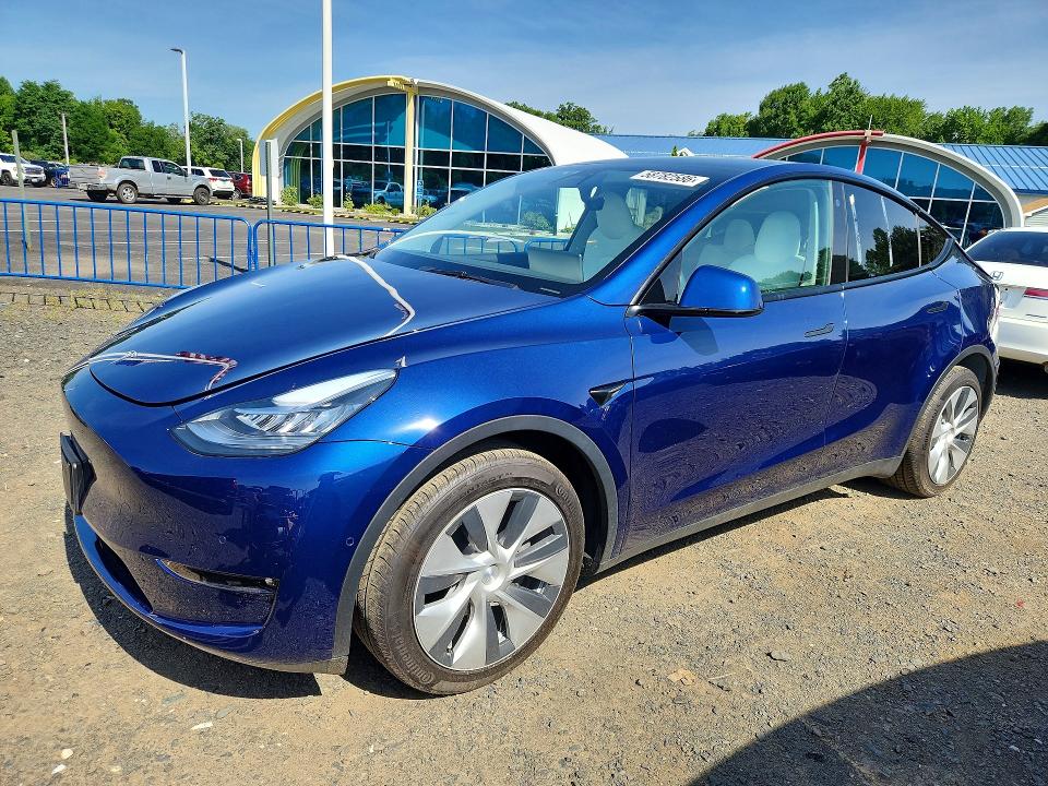 2022 Tesla Model y VIN 7SAYGDEEXNF418605 COPART salvage auction — REAR END, CT - CERT OF TITLE-SALVAGE, sold $12,200 on 2026-07-23 (photo 1)