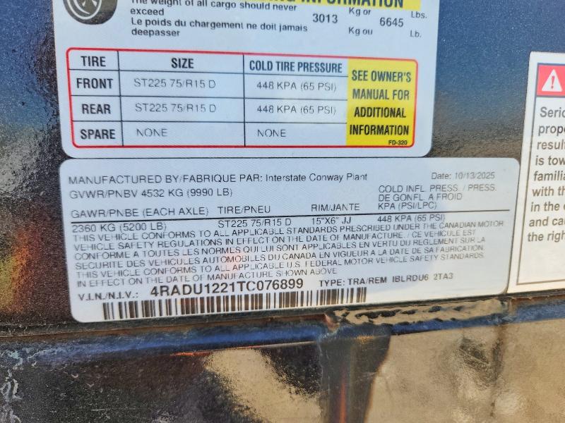 2026 Interstate Unknown VIN 4RADU1221TC076899 COPART salvage auction — NORMAL WEAR, TN - CERTIFICATE OF TITLE (P), sold $2,050 on 2026-07-29 (photo 8)